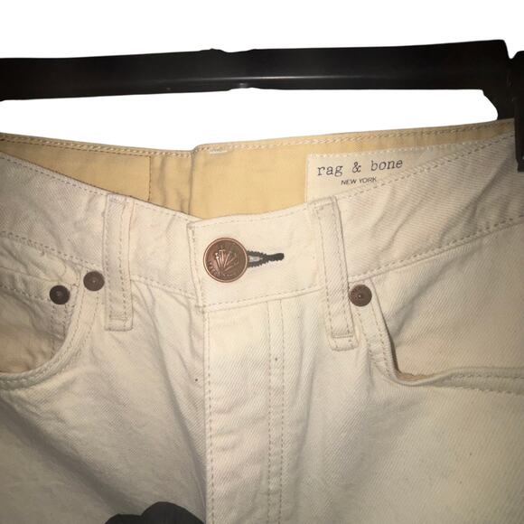 NEW Rag & Bone Jeans Women's 24 Cream High Rise Straight Leg Alex Jeans - Picture 2 of 8